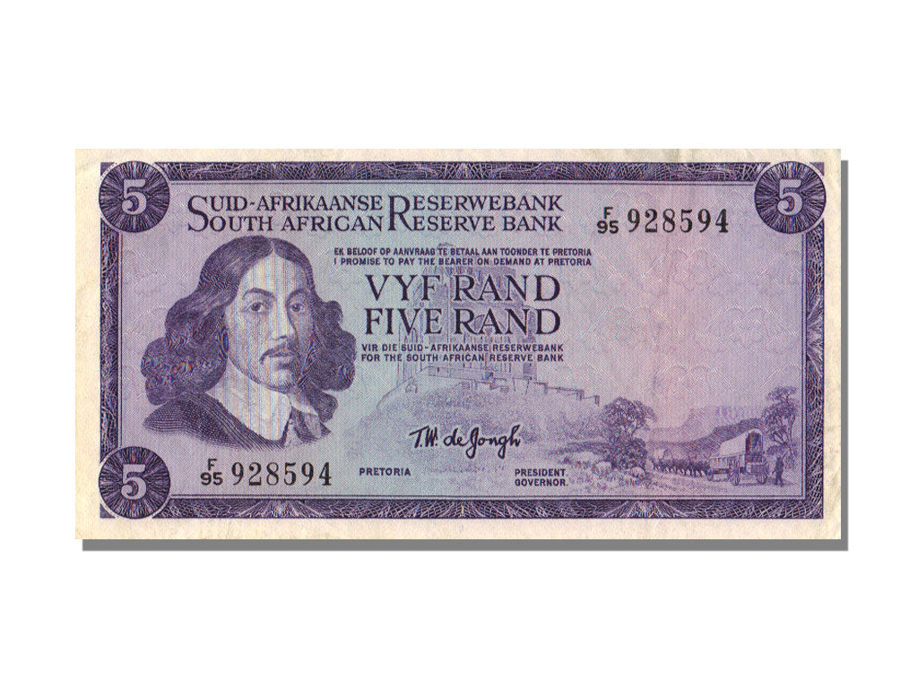 South Africa, 5 Rand, 1975, KM #112c, AU(50-53), F 95