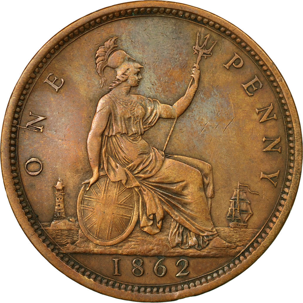 Munten, Groot Bretagne, Victoria, Penny, 1862, ZF+, Bronze, KM:749.2
