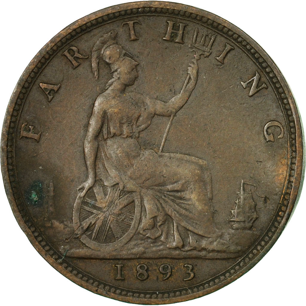 Coin, Great Britain, Victoria, Farthing, 1893, EF(40-45), Bronze, KM:788.2