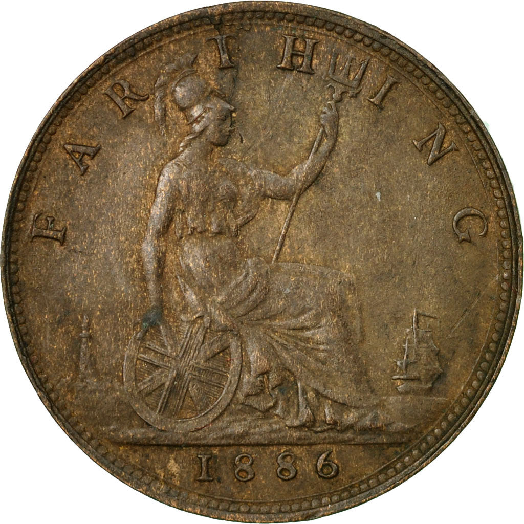 Coin, Great Britain, Victoria, Farthing, 1886, EF(40-45), Bronze, KM:753