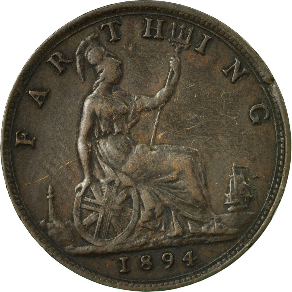 Coin, Great Britain, Victoria, Farthing, 1894, EF(40-45), Bronze, KM:753