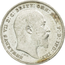 Coin, Great Britain, Edward VII, 3 Pence, 1902, EF(40-45), Silver, KM:797.1