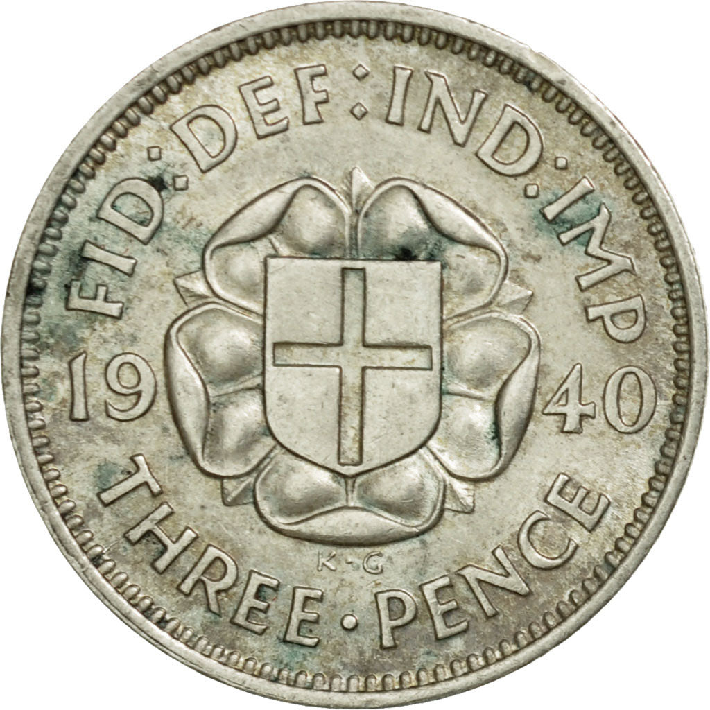 Coin, Great Britain, George VI, 3 Pence, 1940, VF(30-35), Silver, KM:848