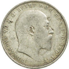 Coin, Great Britain, Edward VII, 3 Pence, 1908, EF(40-45), Silver, KM:797.2