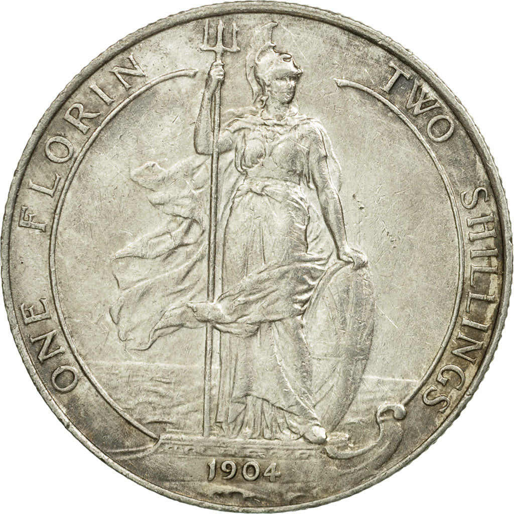 Coin, Great Britain, Edward VII, Florin, Two Shillings, 1904, EF(40-45), Silver