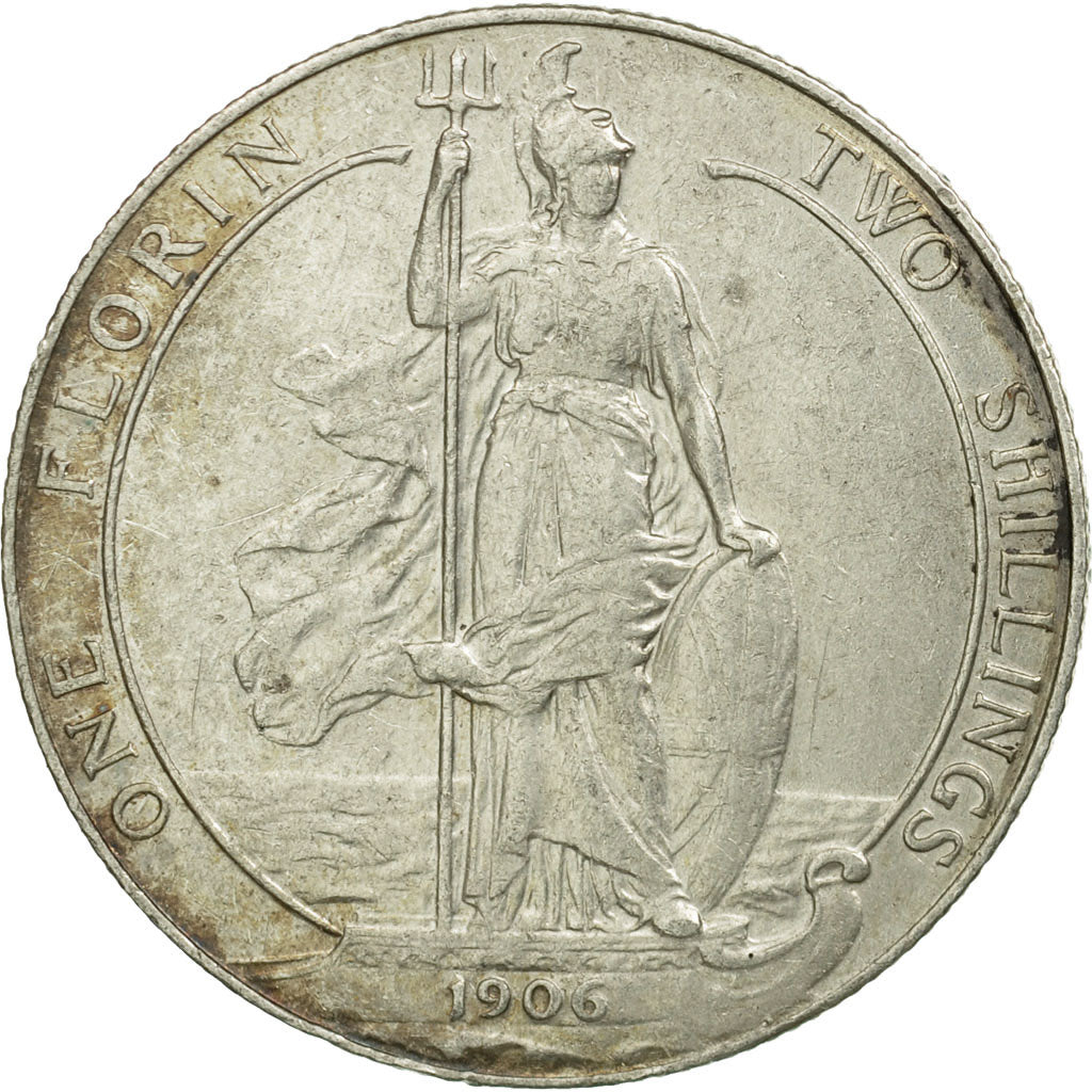 Coin, Great Britain, Edward VII, Florin, Two Shillings, 1906, EF(40-45), Silver