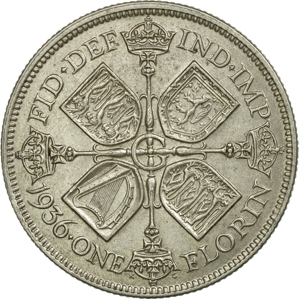 Coin, Great Britain, George V, Florin, Two Shillings, 1936, EF(40-45), Silver