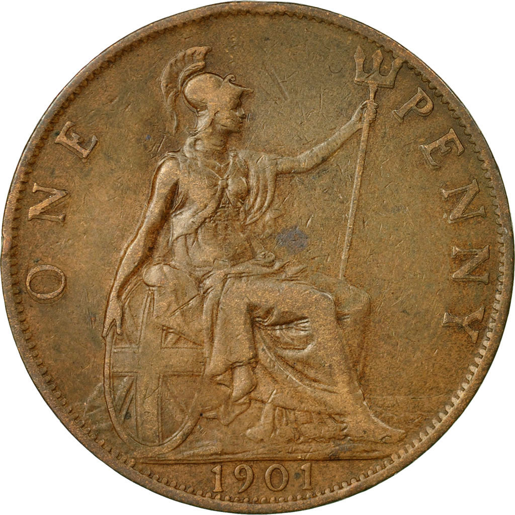 Moneta, Gran Bretagna, Victoria, Penny, 1901, BB, Bronzo, KM:790