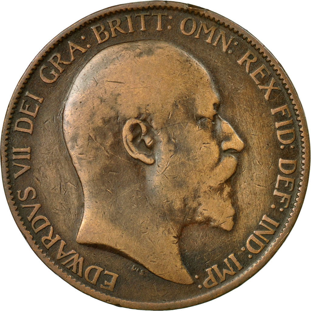 Coin, Great Britain, Edward VII, Penny, 1902, EF(40-45), Bronze, KM:794.2