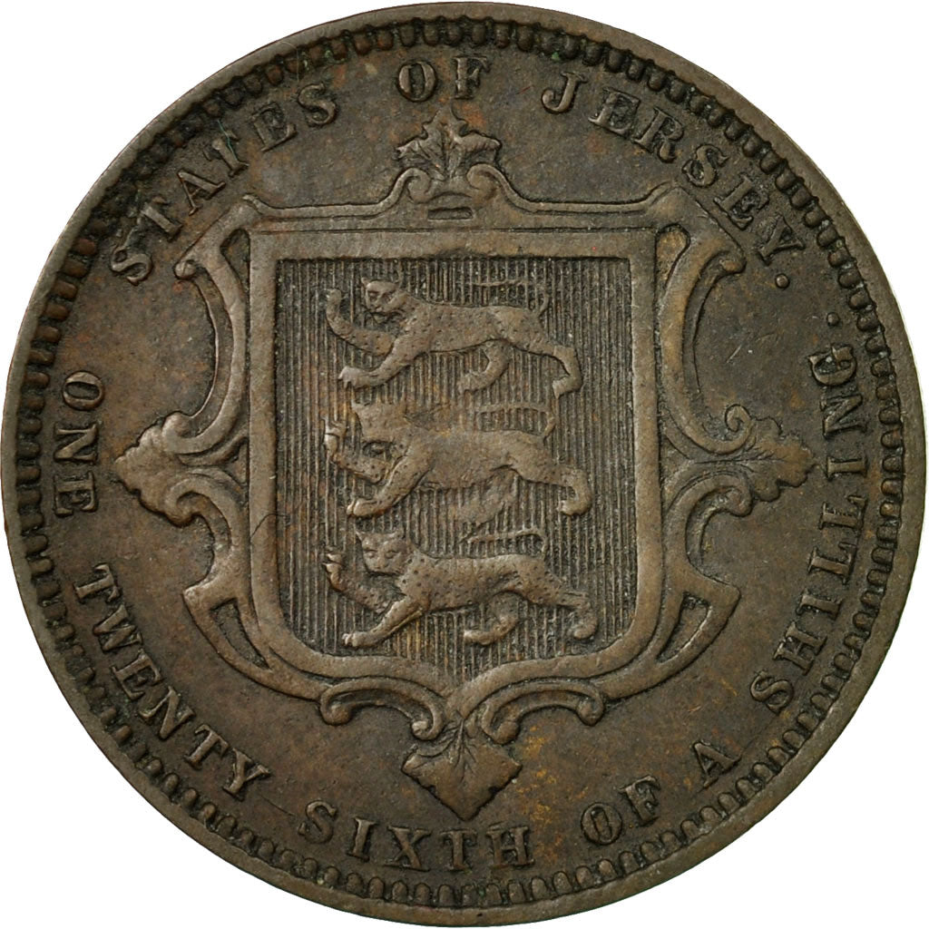 Coin, Jersey, Victoria, 1/26 Shilling, 1871, EF(40-45), Bronze, KM:4