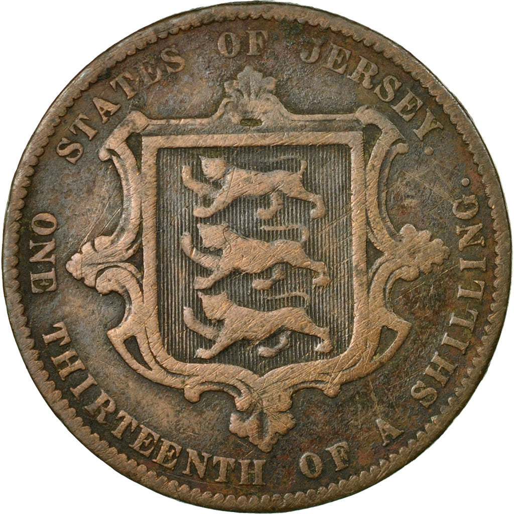 Monnaie, Jersey, Victoria, 1/13 Shilling, 1866, TB+, Bronze, KM:5