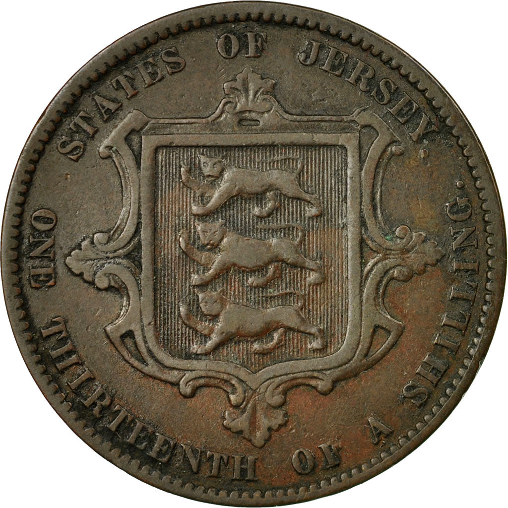Coin, Jersey, Victoria, 1/13 Shilling, 1866, EF(40-45), Bronze, KM:5