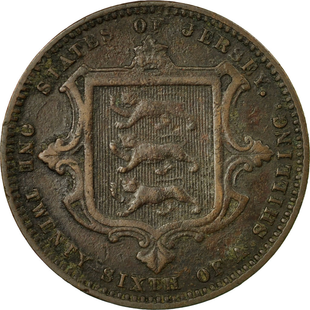 Coin, Jersey, Victoria, 1/26 Shilling, 1866, EF(40-45), Bronze, KM:4
