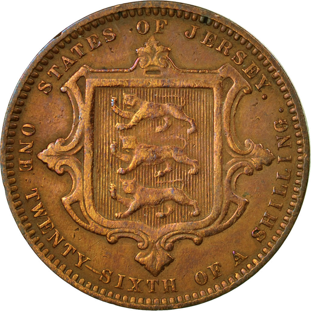 Coin, Jersey, Victoria, 1/26 Shilling, 1870, EF(40-45), Bronze, KM:4