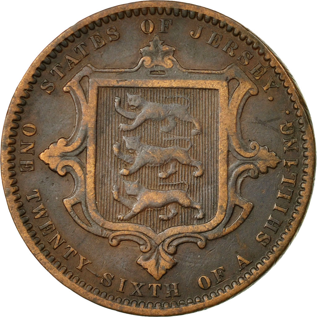 Coin, Jersey, Victoria, 1/26 Shilling, 1870, VF(30-35), Bronze, KM:4