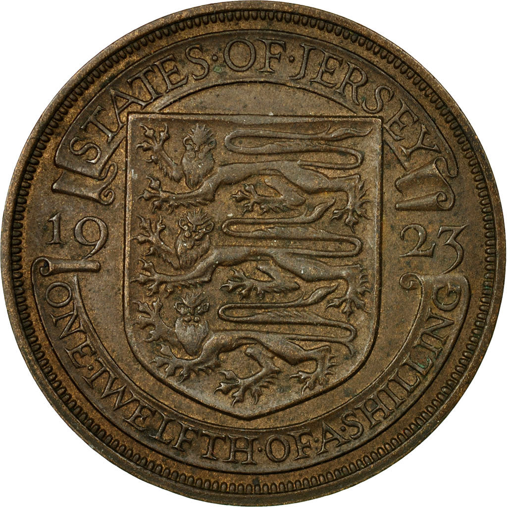 Coin, Jersey, George V, 1/12 Shilling, 1923, EF(40-45), Bronze, KM:14