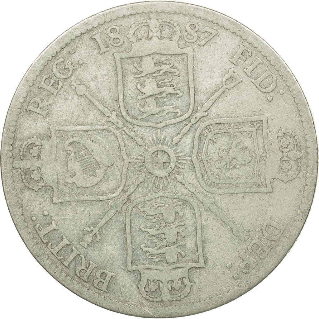 Coin, Great Britain, Victoria, Florin, Two Shillings, 1887, London, VF(20-25)