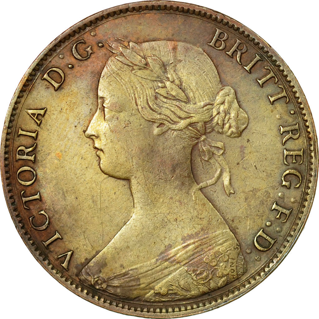 Coin, Great Britain, Victoria, 1/2 Penny, 1861, EF(40-45), Bronze, KM:748.2