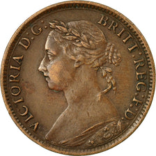 Coin, Great Britain, Victoria, Farthing, 1884, AU(50-53), Bronze, KM:753