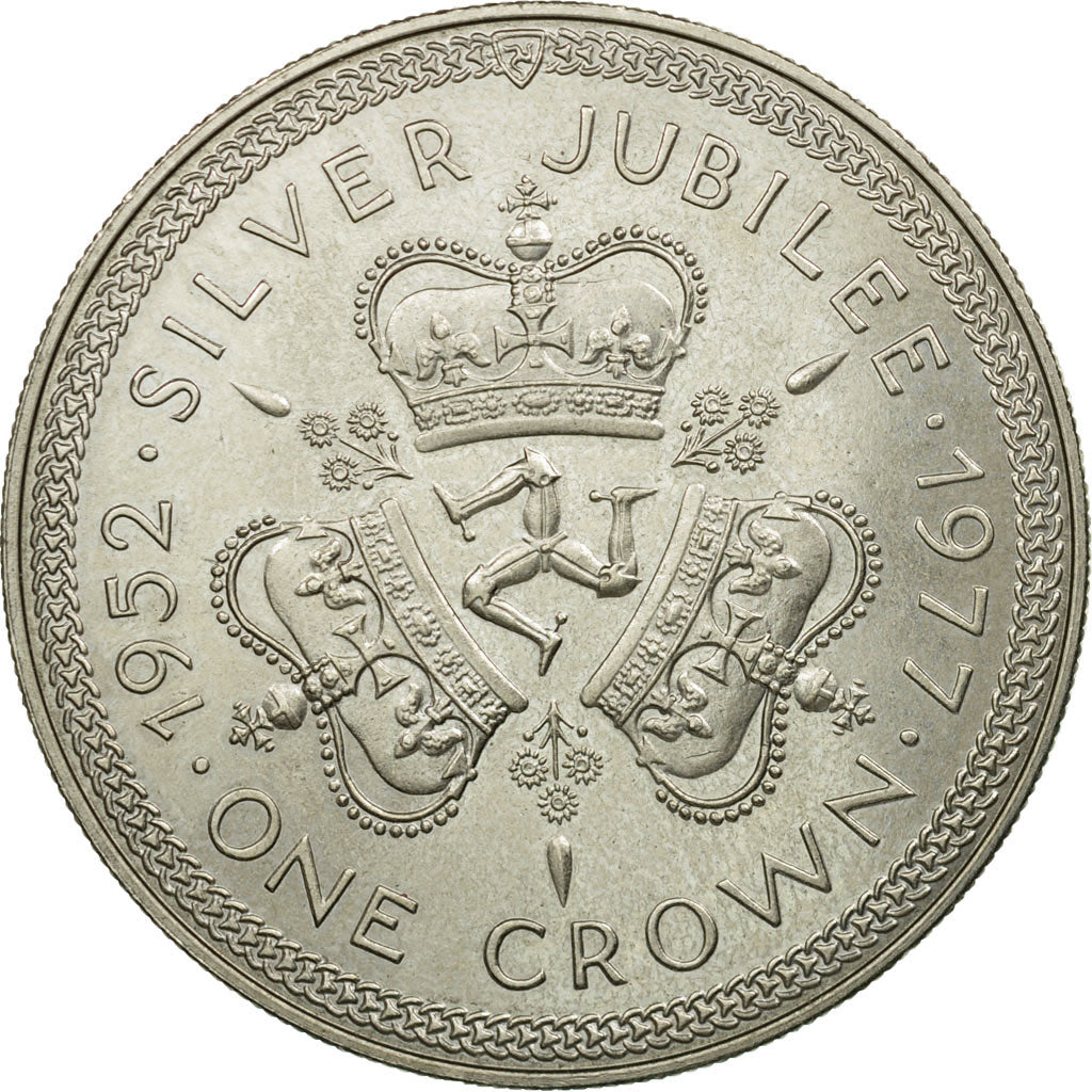 Coin, Isle of Man, Elizabeth II, Crown, 1977, Pobjoy Mint, MS(63)