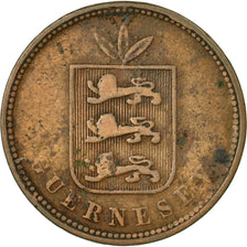 Coin, Guernsey, 4 Doubles, 1864, Heaton, VF(20-25), Bronze, KM:6