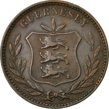 Coin, Guernsey, 8 Doubles, 1889, Heaton, Birmingham, EF(40-45), Bronze, KM:7