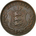 Coin, Guernsey, 8 Doubles, 1889, Heaton, Birmingham, EF(40-45), Bronze, KM:7