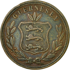 Coin, Guernsey, 8 Doubles, 1864, Heaton, Birmingham, VF(30-35), Bronze, KM:7