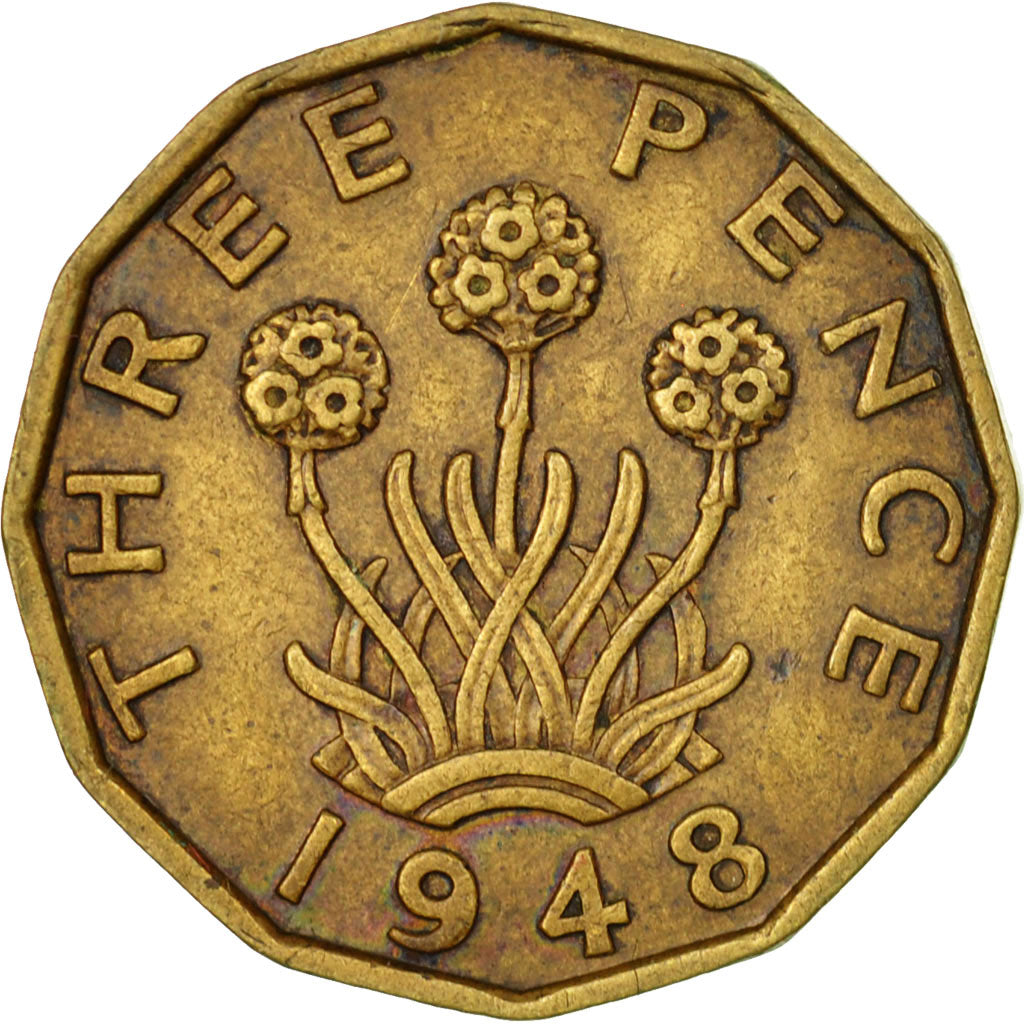 Coin, Great Britain, George VI, 3 Pence, 1948, EF(40-45), Nickel-brass, KM:849