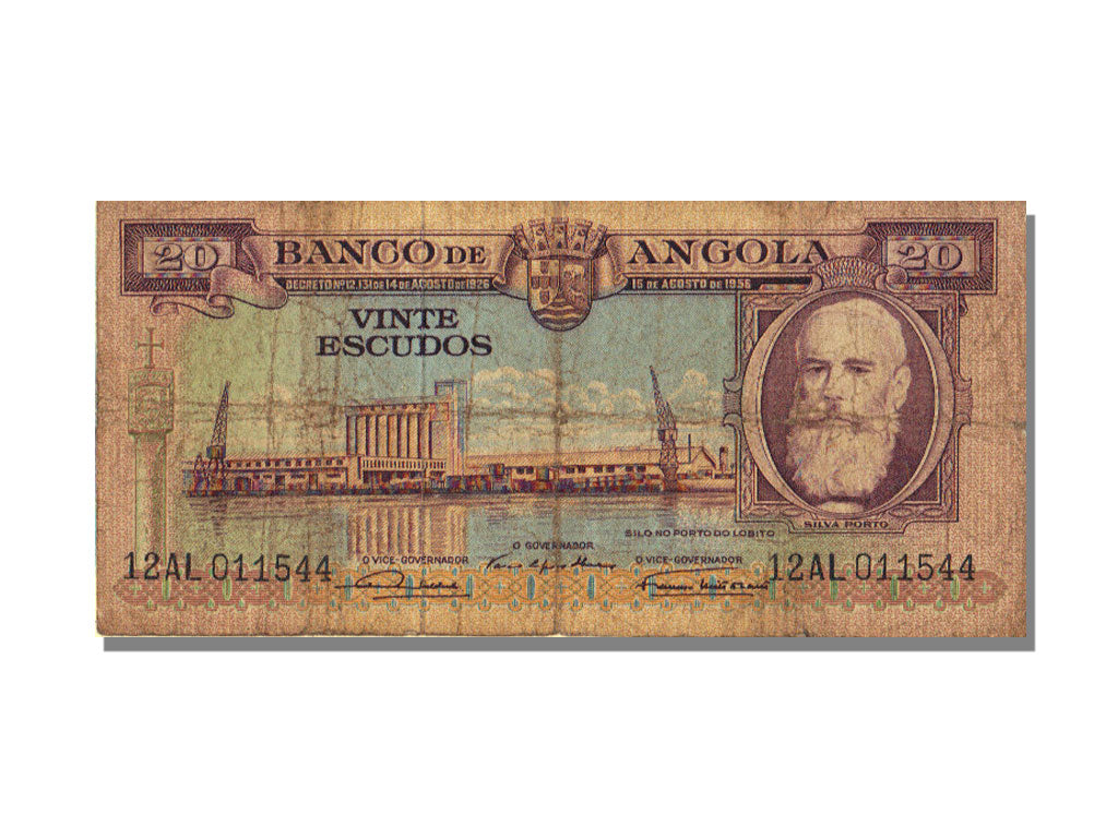 Angola, 20 Escudos, 1956, 1956-08-15, VF(20-25)