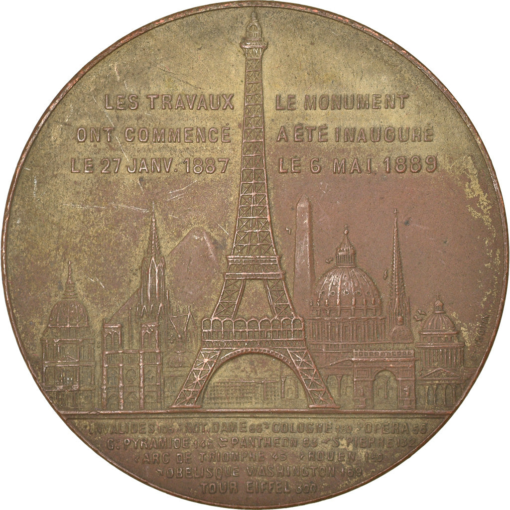France, Medal, Souvenir de mon Ascension à la Tour Eiffel, 1889, EF(40-45)