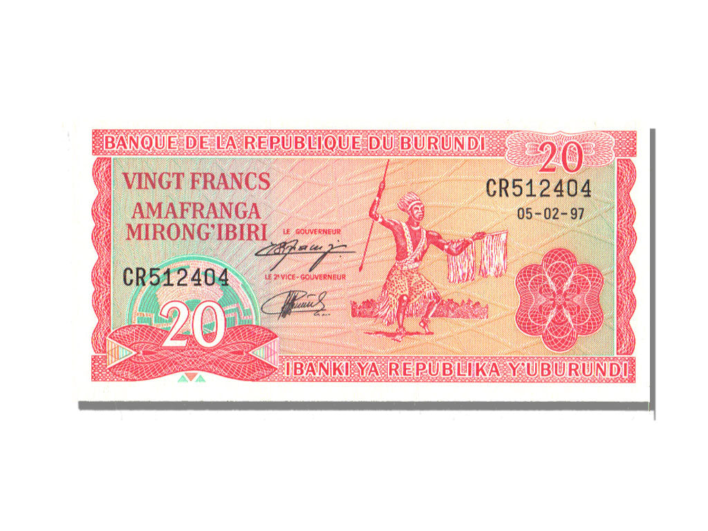 Burundi, 20 Francs, 1997, KM #27d, 1997-02-05, UNC(65-70), CR512404
