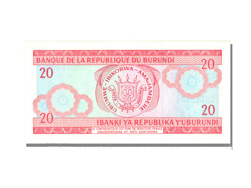 Burundi, 20 Francs, 1997, KM #27d, 1997-02-05, UNC(65-70), CR512404