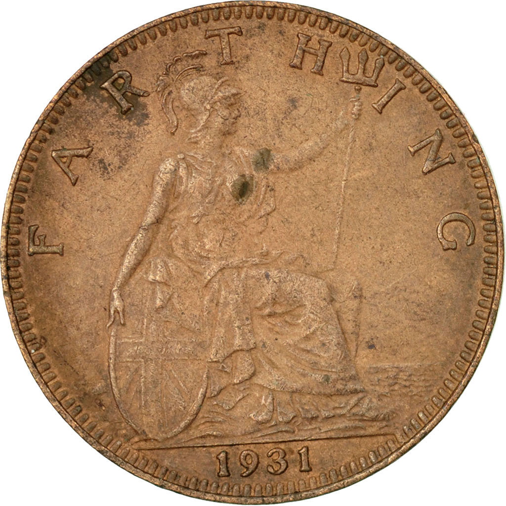 Coin, Great Britain, George V, Farthing, 1931, VF(30-35), Bronze, KM:825