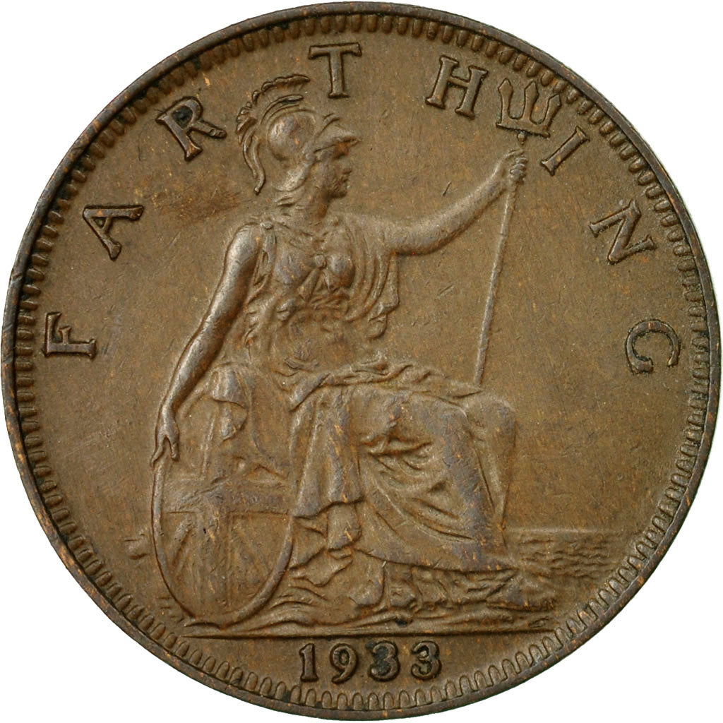 Coin, Great Britain, George V, Farthing, 1933, EF(40-45), Bronze, KM:825