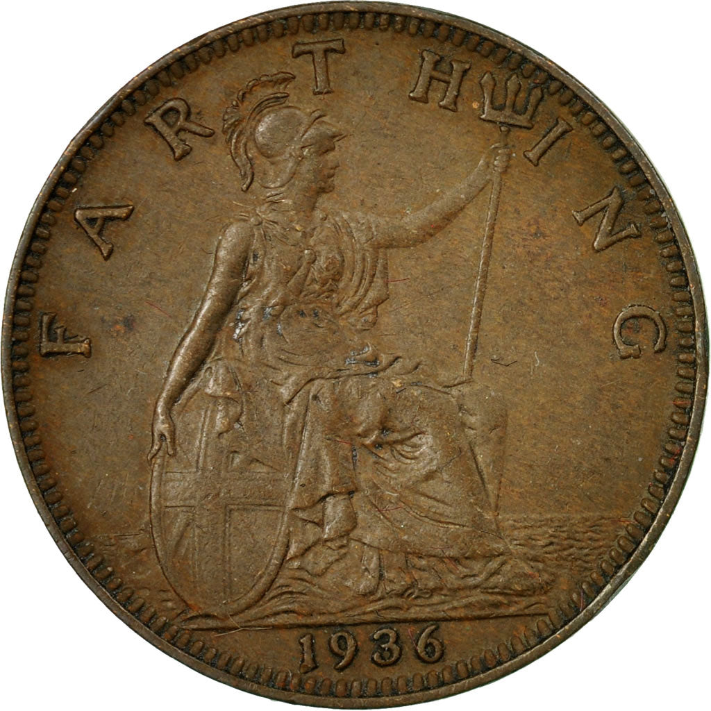 Coin, Great Britain, George V, Farthing, 1936, EF(40-45), Bronze, KM:825