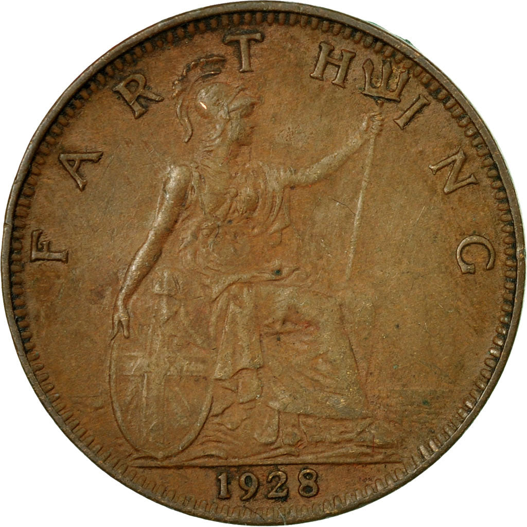 Coin, Great Britain, George V, Farthing, 1928, EF(40-45), Bronze, KM:825