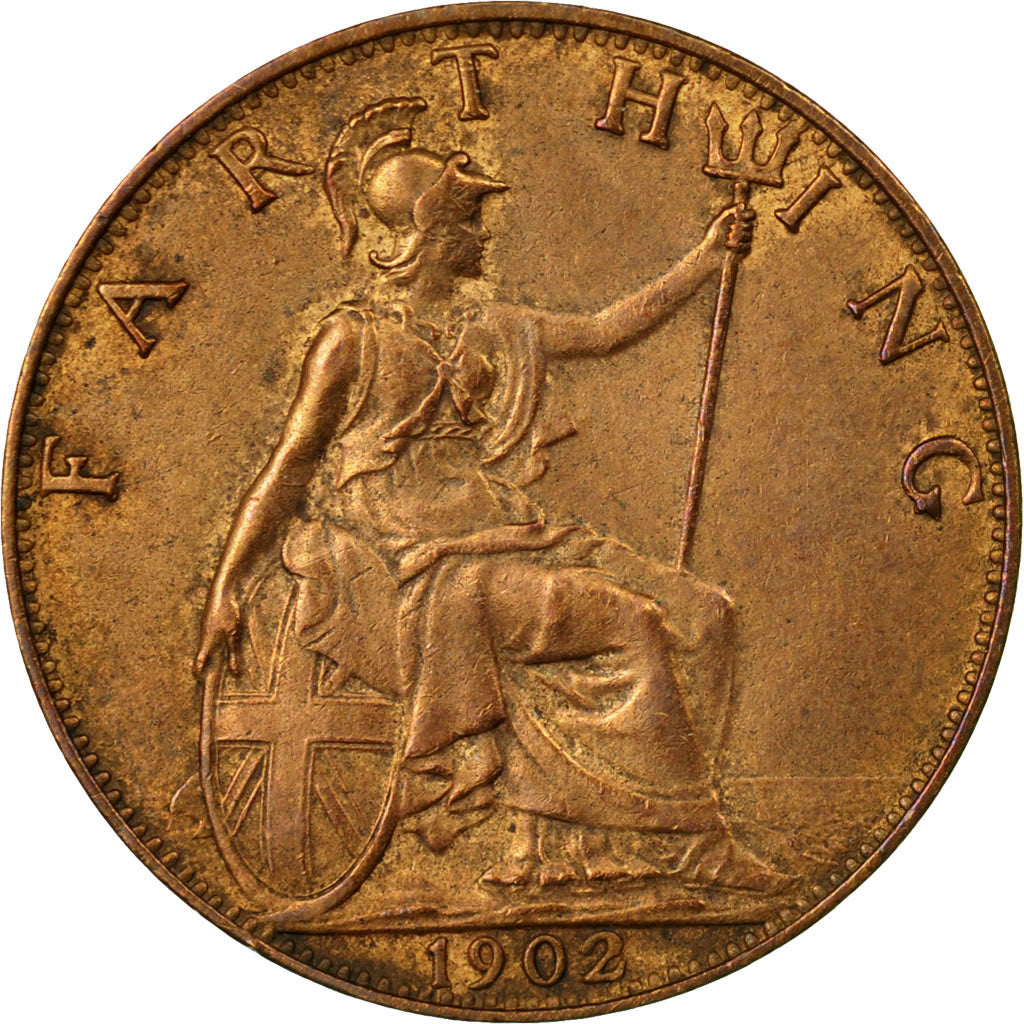Coin, Great Britain, Edward VII, Farthing, 1902, EF(40-45), Bronze, KM:792