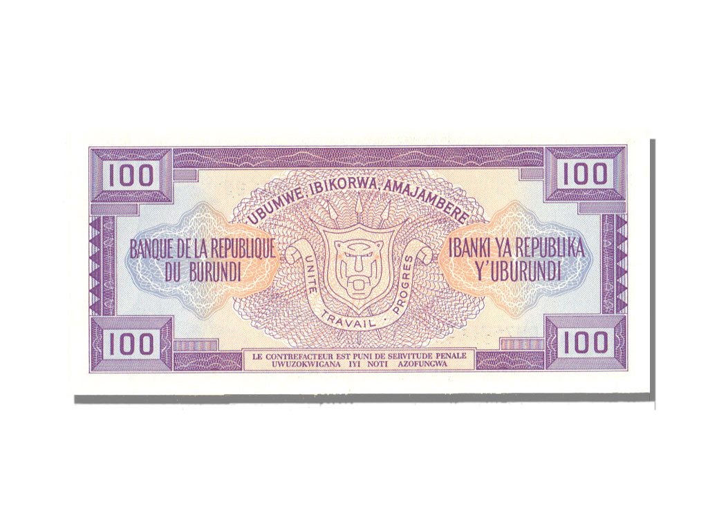 Burundi, 100 Francs, 1990, KM #29c, 1990-07-01, UNC(65-70), DM757595