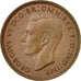 Coin, Great Britain, George VI, Farthing, 1945, EF(40-45), Bronze, KM:843