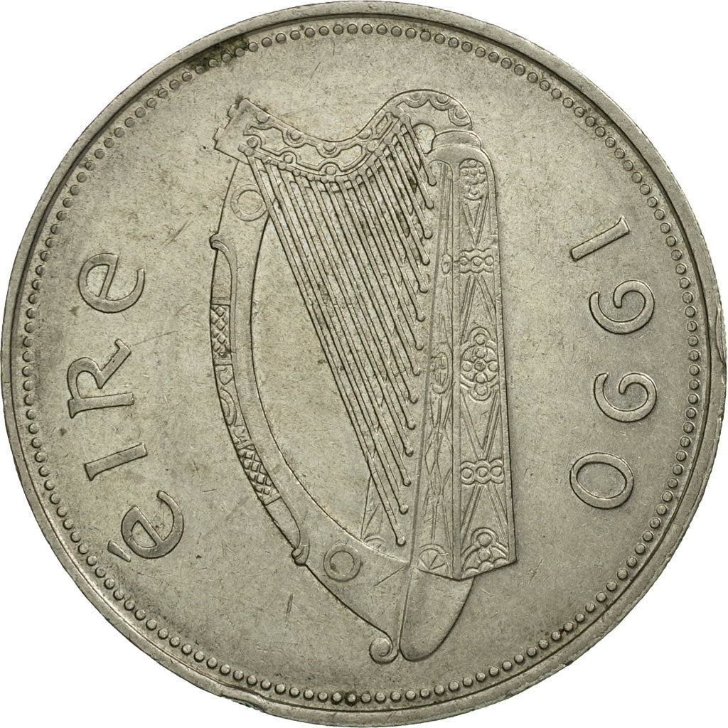 Coin, IRELAND REPUBLIC, Punt, Pound, 1990, EF(40-45), Copper-nickel, KM:27