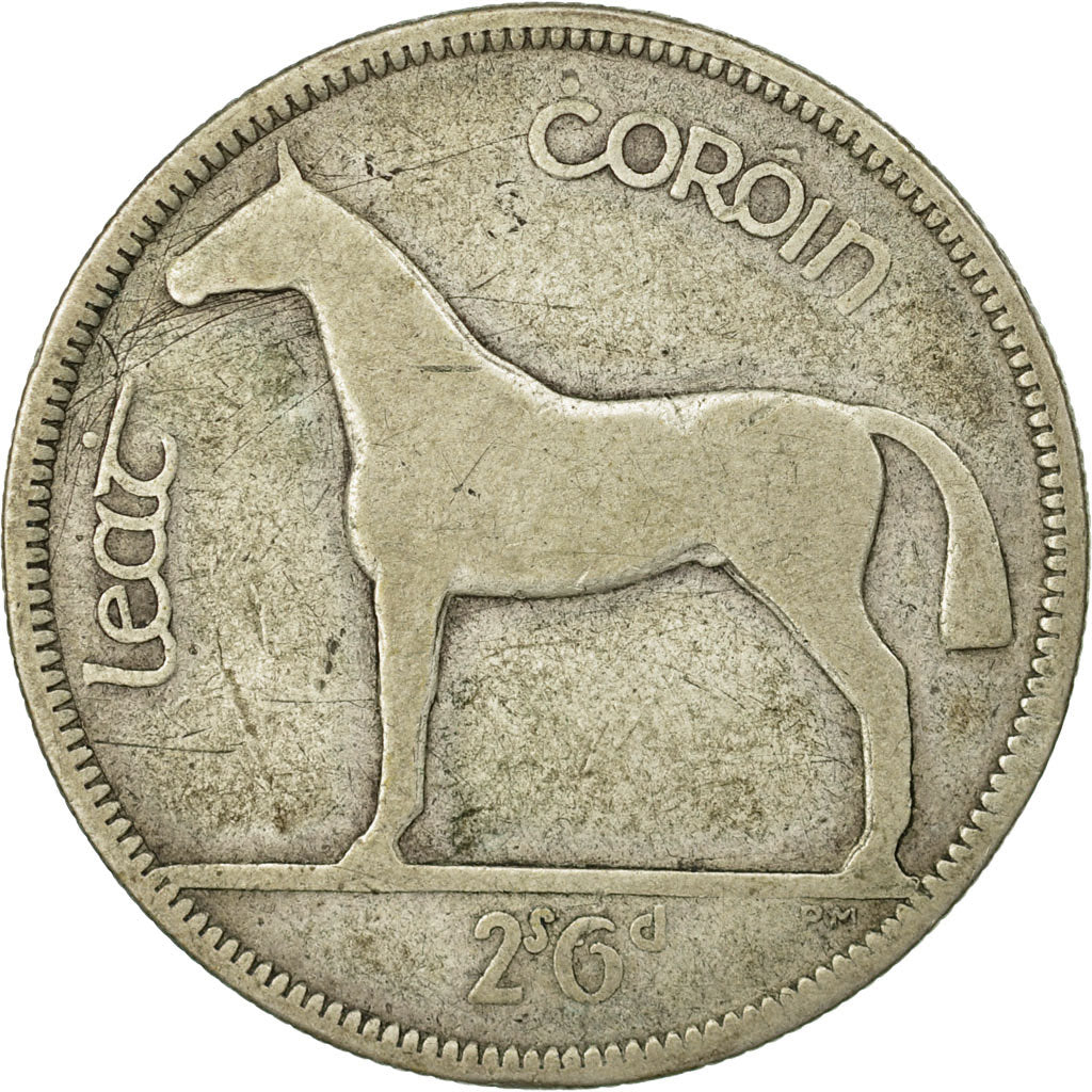 Coin, IRELAND REPUBLIC, 1/2 Crown, 1930, VF(30-35), Silver, KM:8
