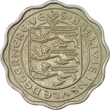 Moneda, Guernsey, Elizabeth II, 3 Pence, 1956, Heaton, MBC, Cobre - níquel