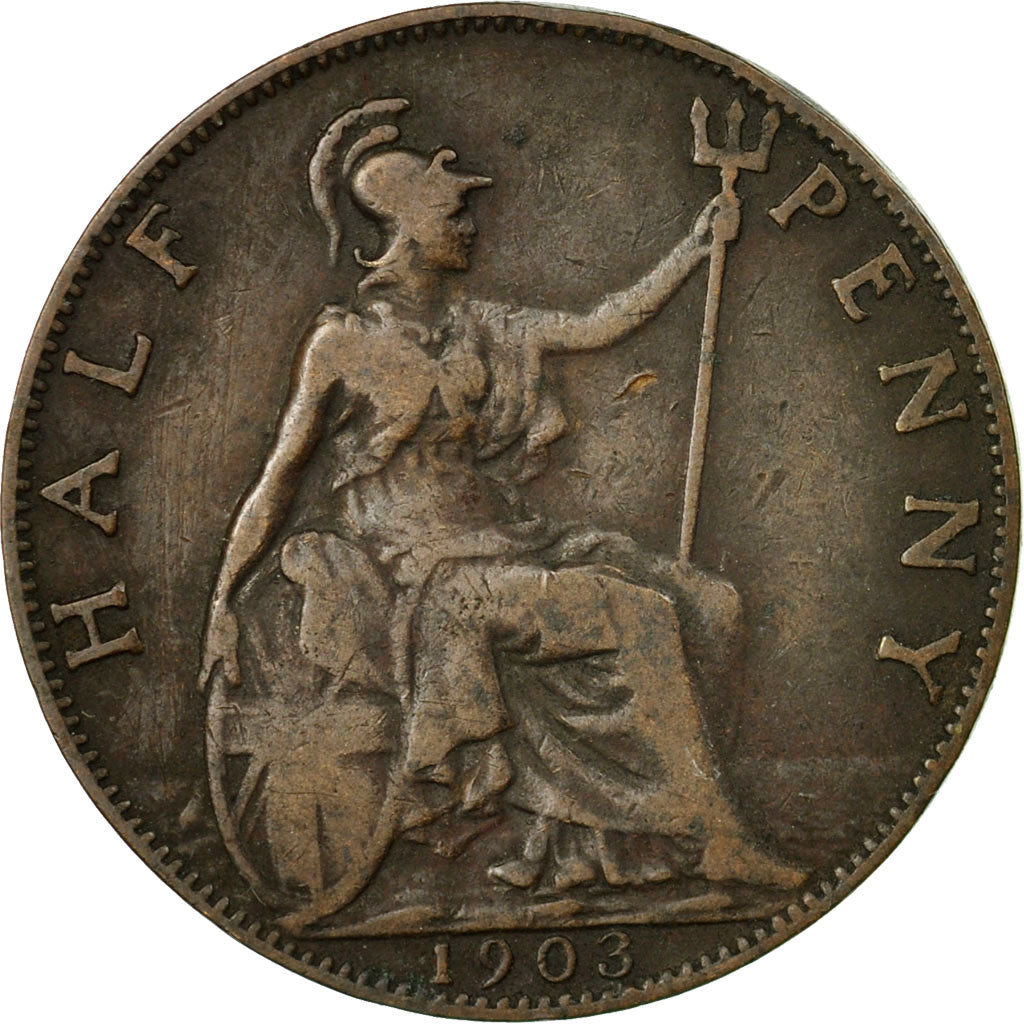 Coin, Great Britain, Edward VII, 1/2 Penny, 1903, EF(40-45), Bronze, KM:793.2