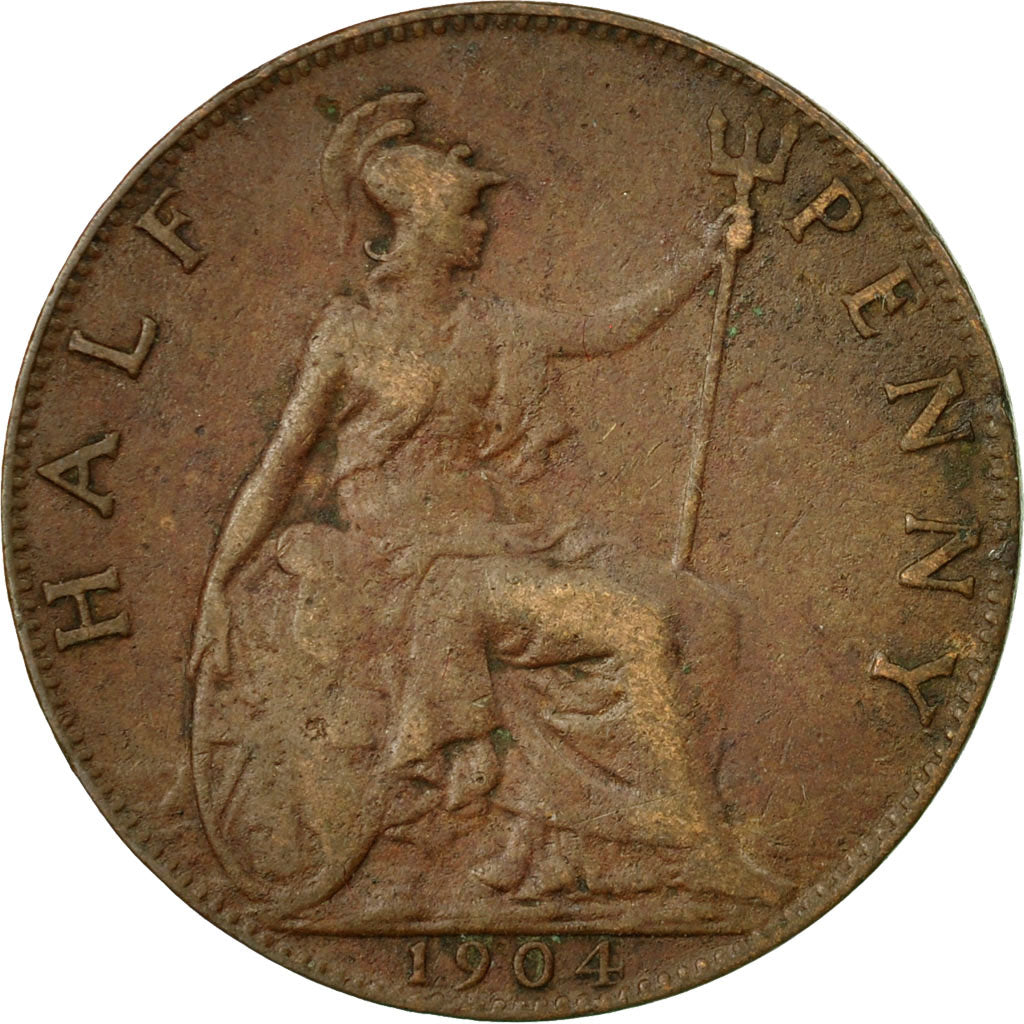 Coin, Great Britain, Edward VII, 1/2 Penny, 1904, EF(40-45), Bronze, KM:793.2
