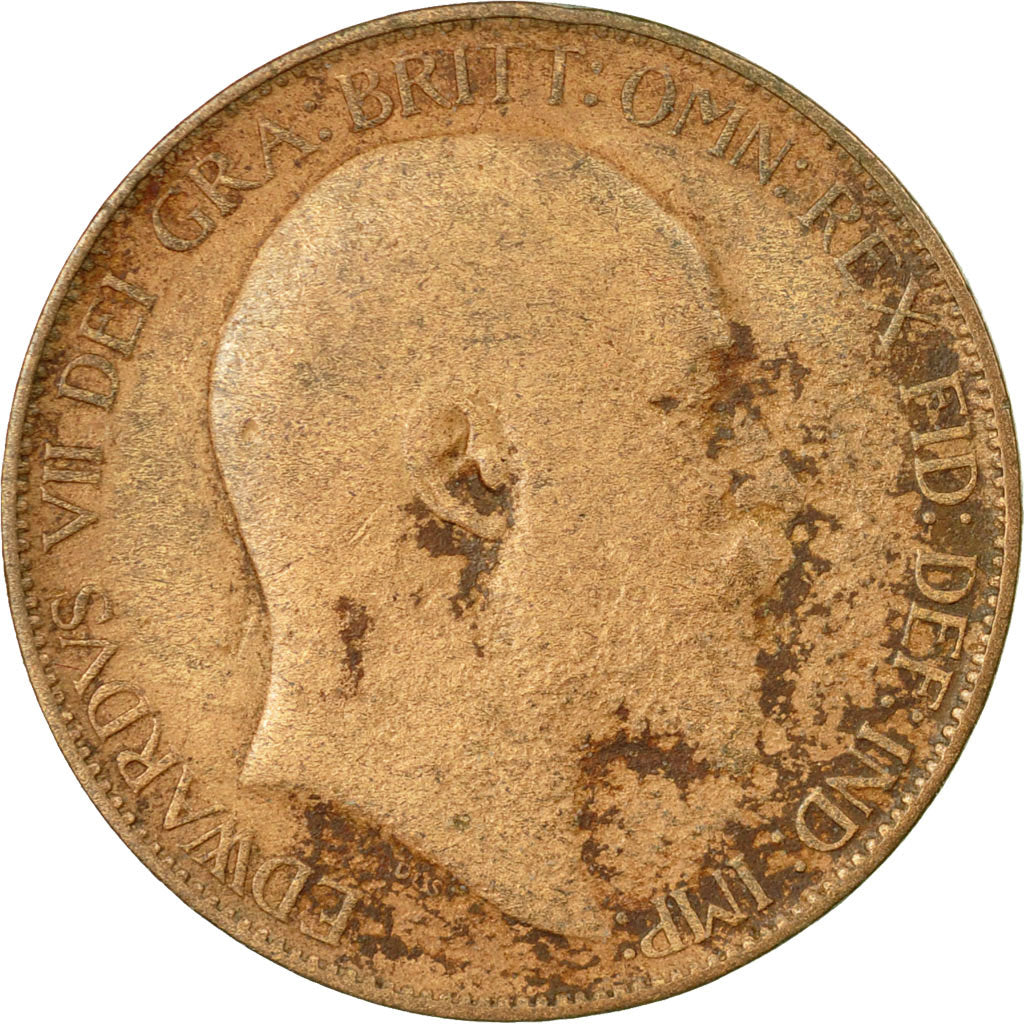 Coin, Great Britain, Edward VII, 1/2 Penny, 1909, VF(20-25), Bronze, KM:793.2
