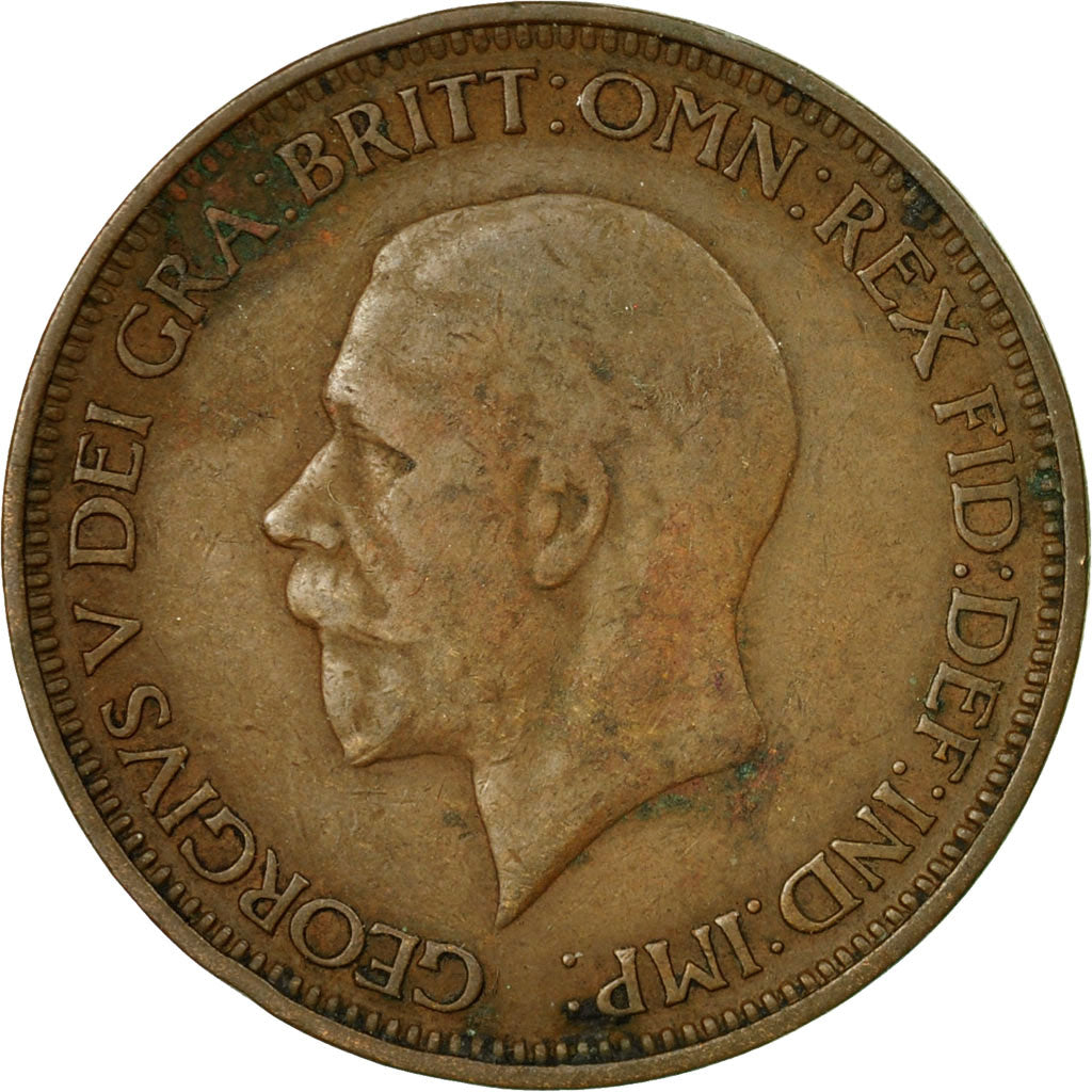 Moneta, Wielka Brytania, George V, 1/2 Penny, 1928, EF(40-45), Bronze, KM:837