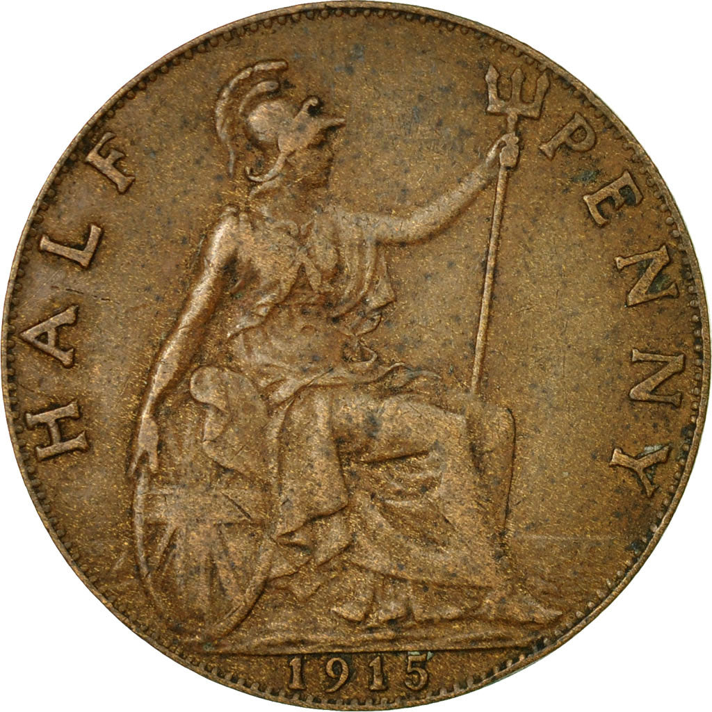 Coin, Great Britain, George V, 1/2 Penny, 1915, EF(40-45), Bronze, KM:809