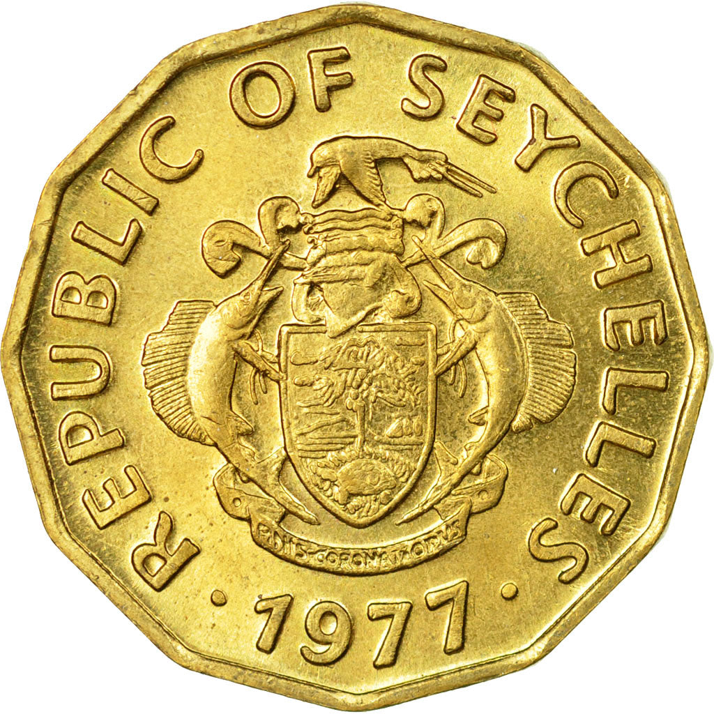 Monnaie, Seychelles, 10 Cents, 1977, British Royal Mint, TTB, Nickel-brass