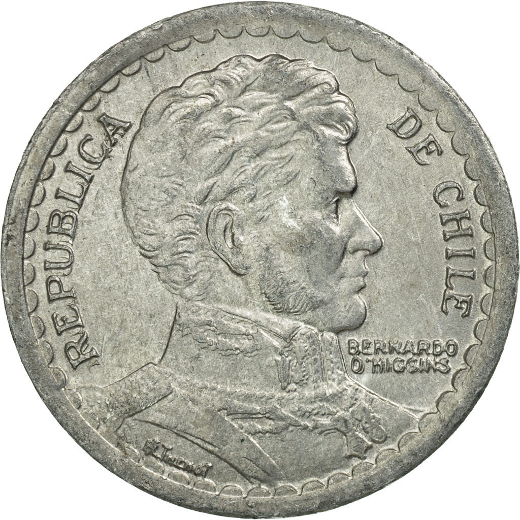 Monnaie, Chile, Peso, 1954, TTB, Aluminium, KM:179a